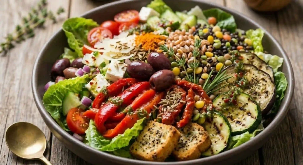 colorful Mediterranean salad